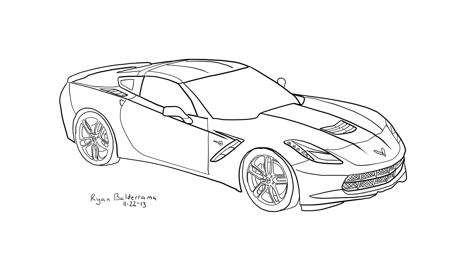  2014 ZR1 Corvette CAR COLORING PAGES | Race car coloring pages