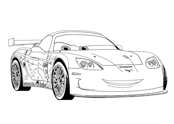  Jeff Corvette CAR COLORING PAGES | Race car coloring pages