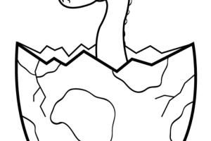 Little Egg Dinosaur Coloring Pages  | Coloring pages for Boys