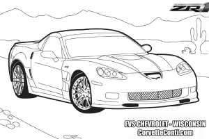 ZR1 Corvette CAR COLORING PAGES | Race car coloring pages