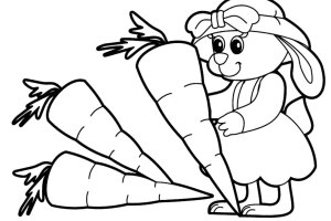 Rabbit Girl Coloring Pages of Animals