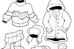All clothes outside Winter Coloring Pages | coloring pages for kids |