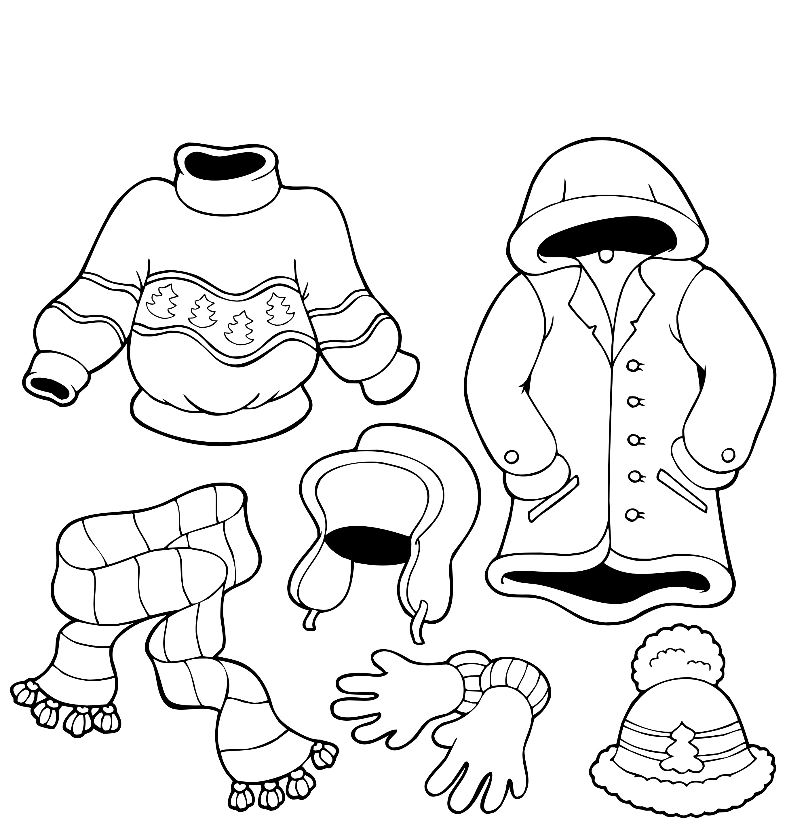  All clothes outside Winter Coloring Pages | coloring pages for kids |