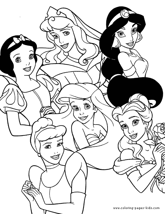 ALL PRINCESS OF Disney Coloring Pages for kids | Disney coloring pages |
