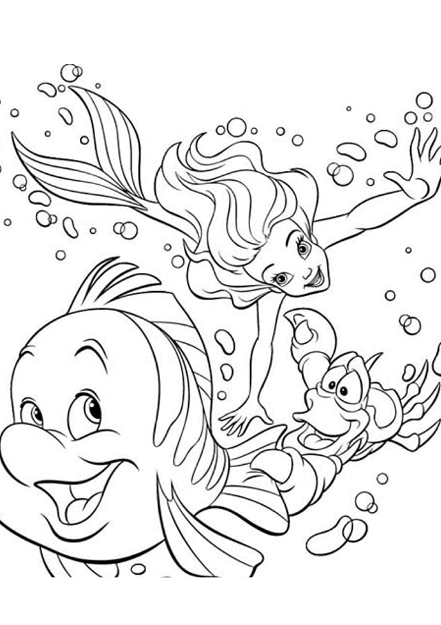 Ariel Disney Coloring Pages for kids | Disney coloring pages |