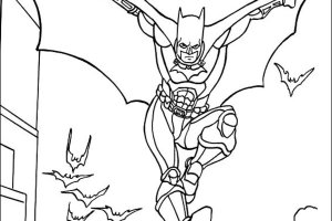Batman in the sky Coloring Pages