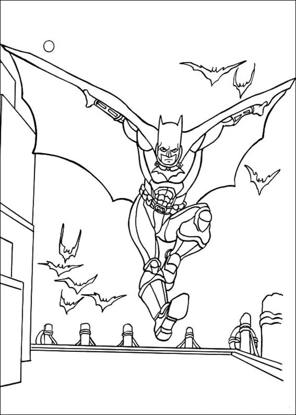  Batman in the sky Coloring Pages