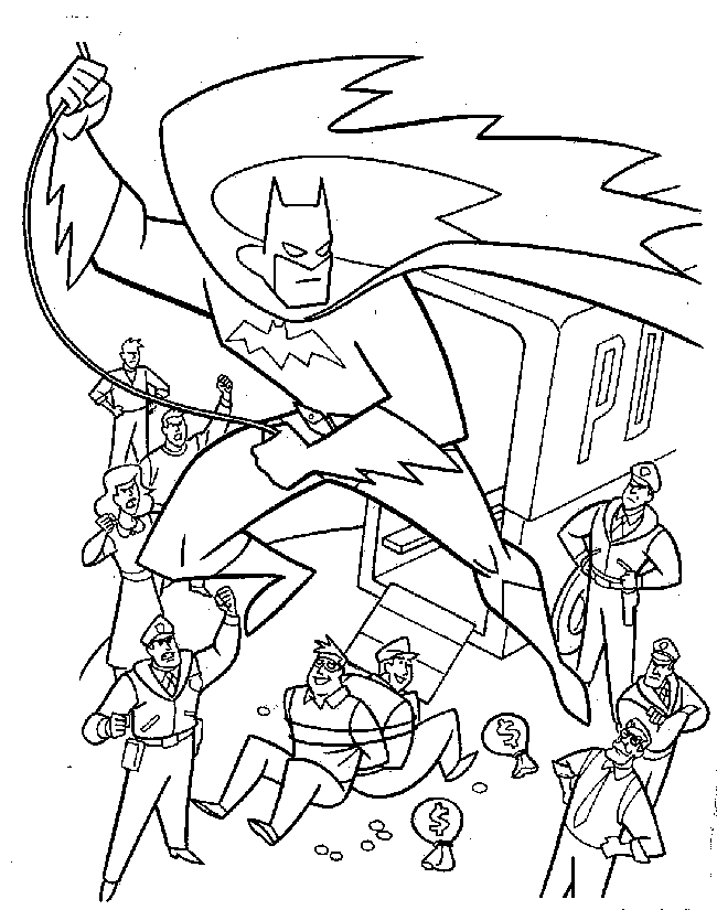 Flying Batman Coloring Pages