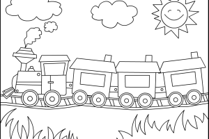 Hot Train Coloring Pages