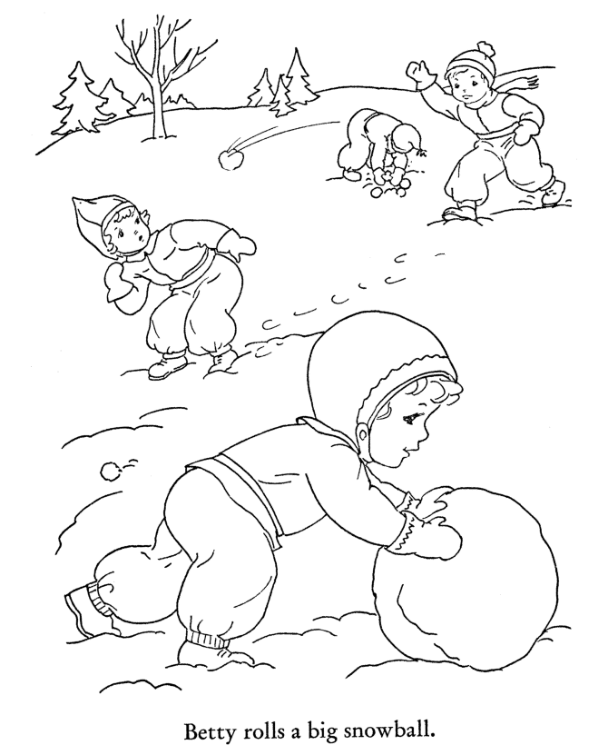 Kids works Winter Coloring Pages | coloring pages for kids |