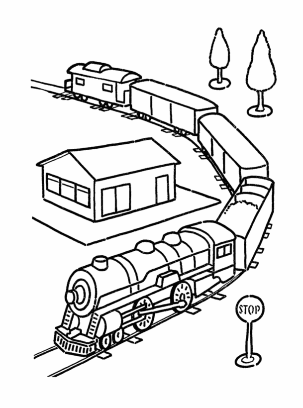 Rail Train Coloring Pages