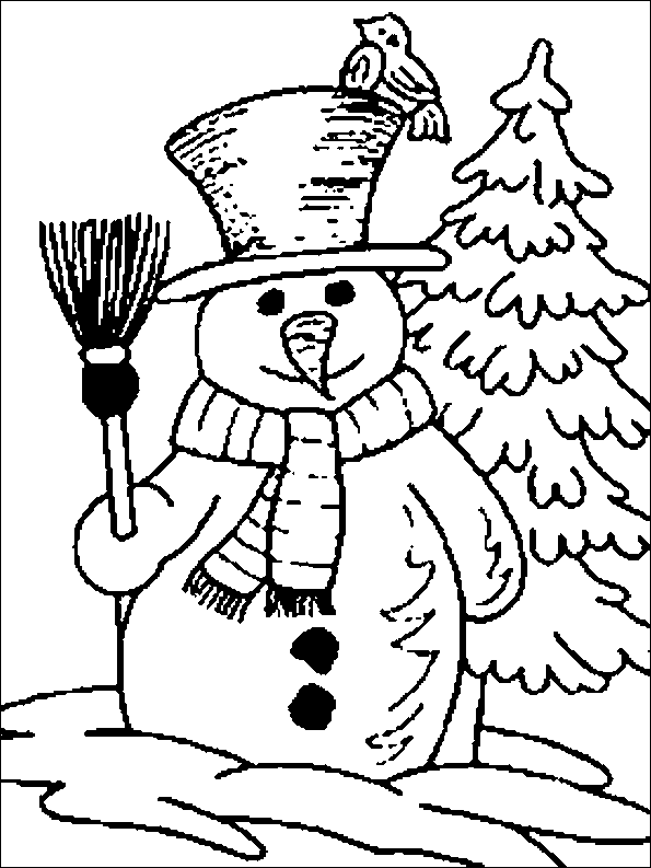 Real Snowman Winter Coloring Pages | coloring pages for kids |