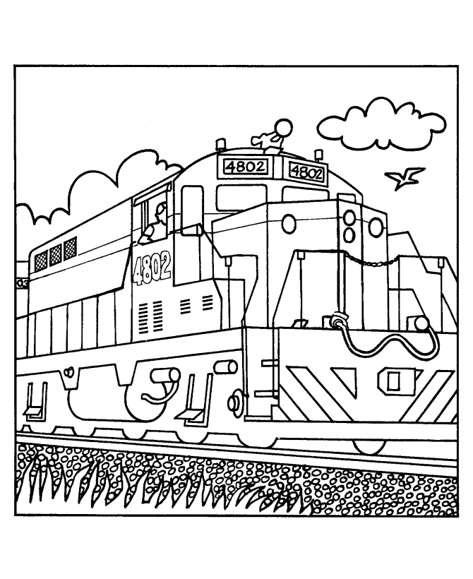 Real Train Coloring Pages