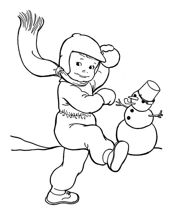  Winter snowball Coloring page | Coloring pages to print | Color Printing |