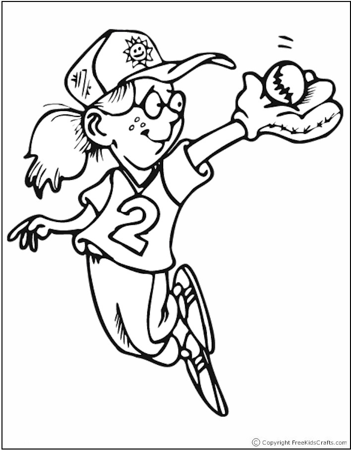  Baseball Sports Coloring pages for GIRLS