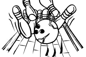 Crazy Bowling coloring pages for kids