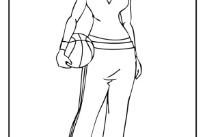 Cute Basket Girl Sports Coloring pages for GIRLS