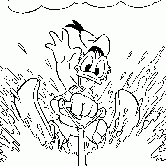 Donald Duck play Water Coloring Pages |Spring coloring pages