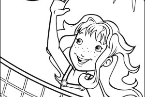 Happy Volleyball Girl Sports Coloring pages for GIRLS