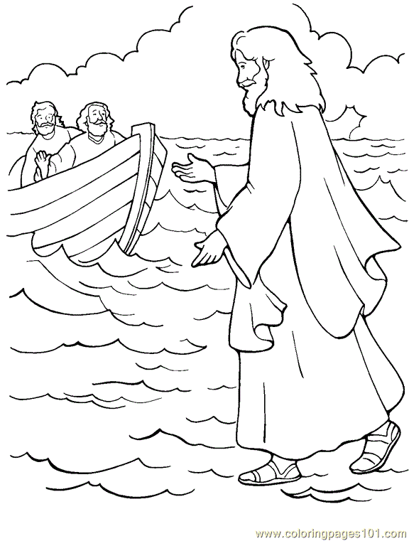 Jesus walk on Water Coloring Pages |Spring coloring pages