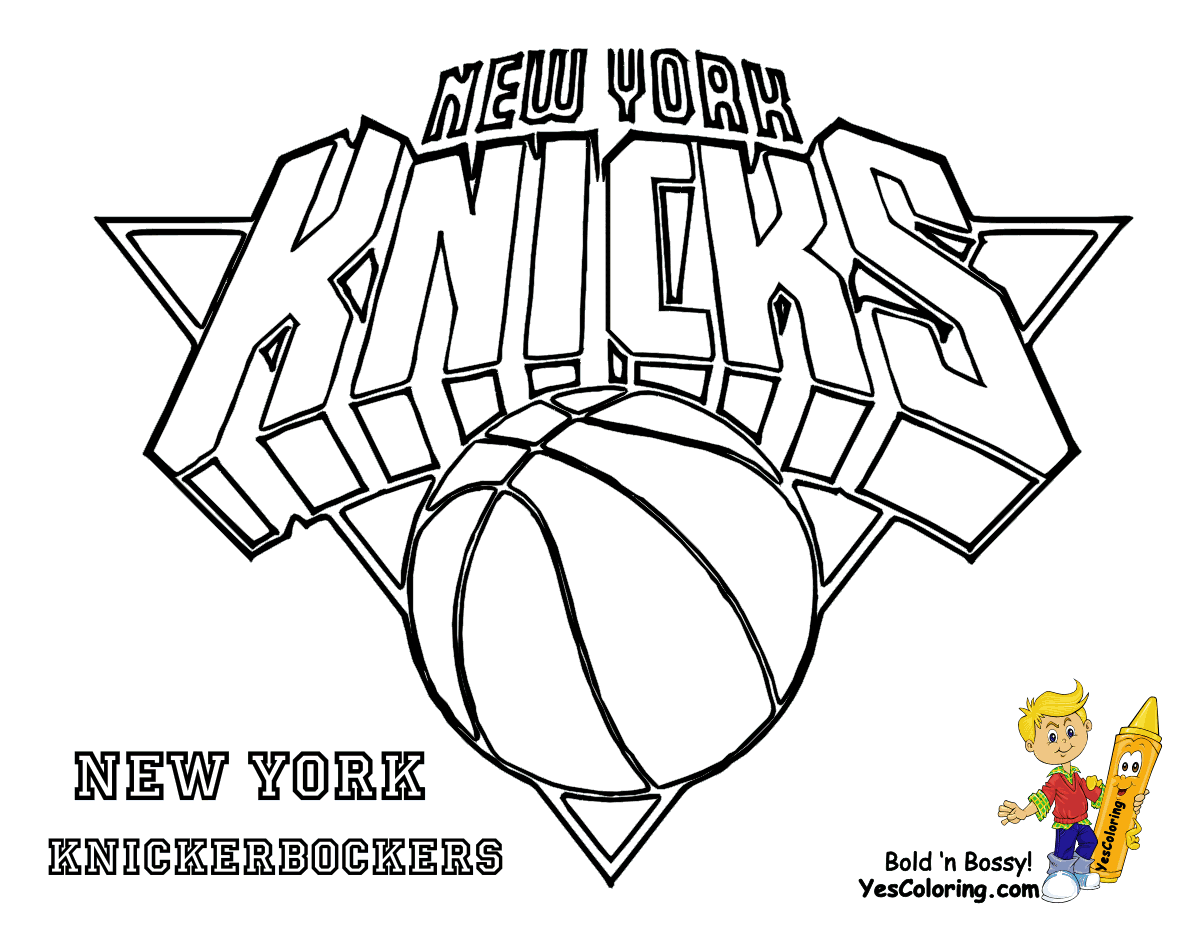 knicks New-York Basketball Teams Coloring pages
