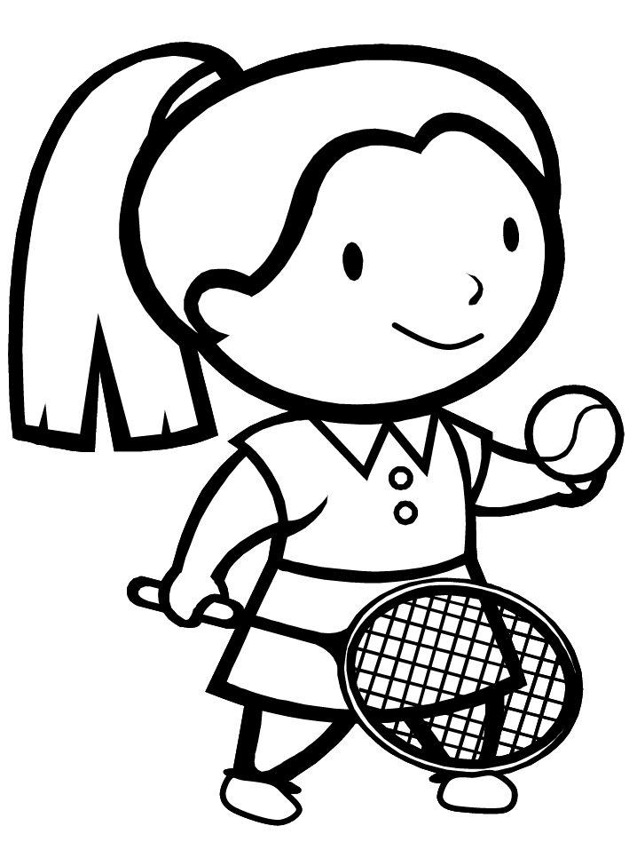 Little Girl Sports Coloring pages for GIRLS