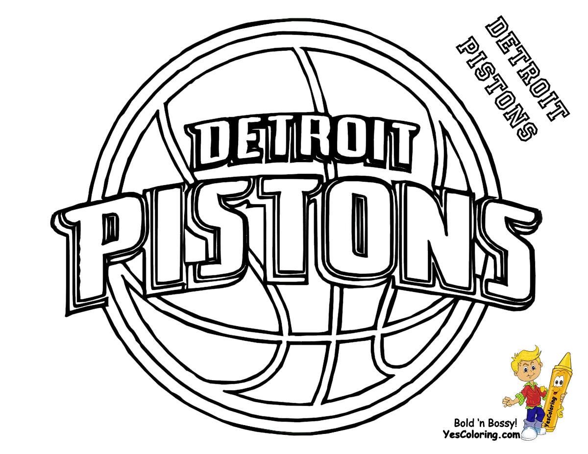 Pistons Detroit Basketball Teams Coloring pages