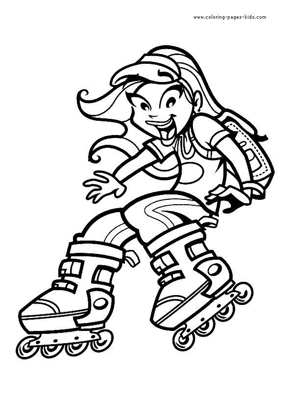 RollerBlade Girl Sports Coloring pages for GIRLS