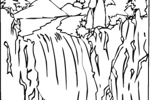 Waterfall Coloring Pages |Spring coloring pages