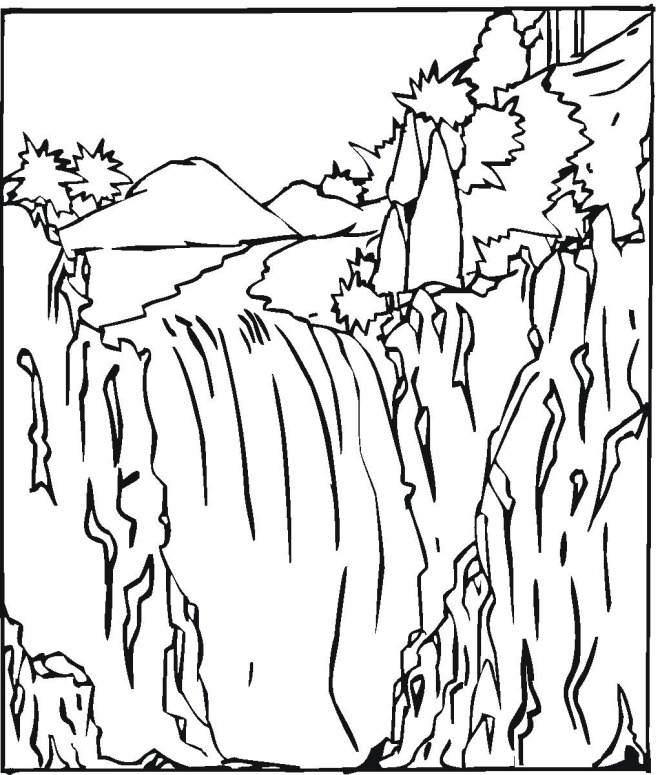  Waterfall Coloring Pages |Spring coloring pages