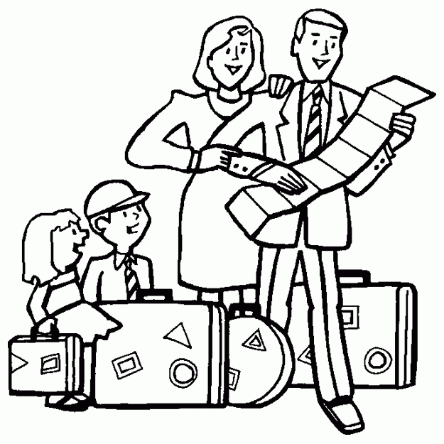 Airport vacation Printable coloring pages for kids