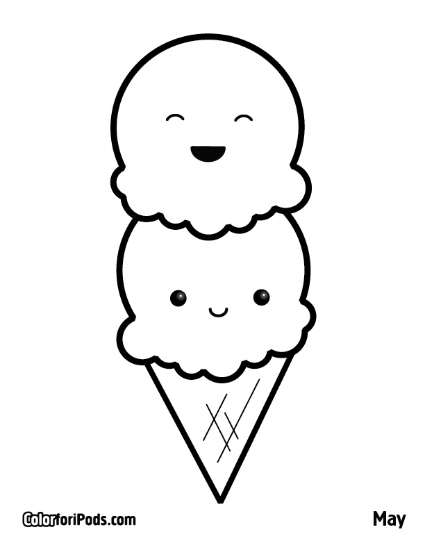 Ice Cream Coloring pages |  Coloring pages for Kids |è‘—è‰²é  | pÃ¡ginas para colorear | #20