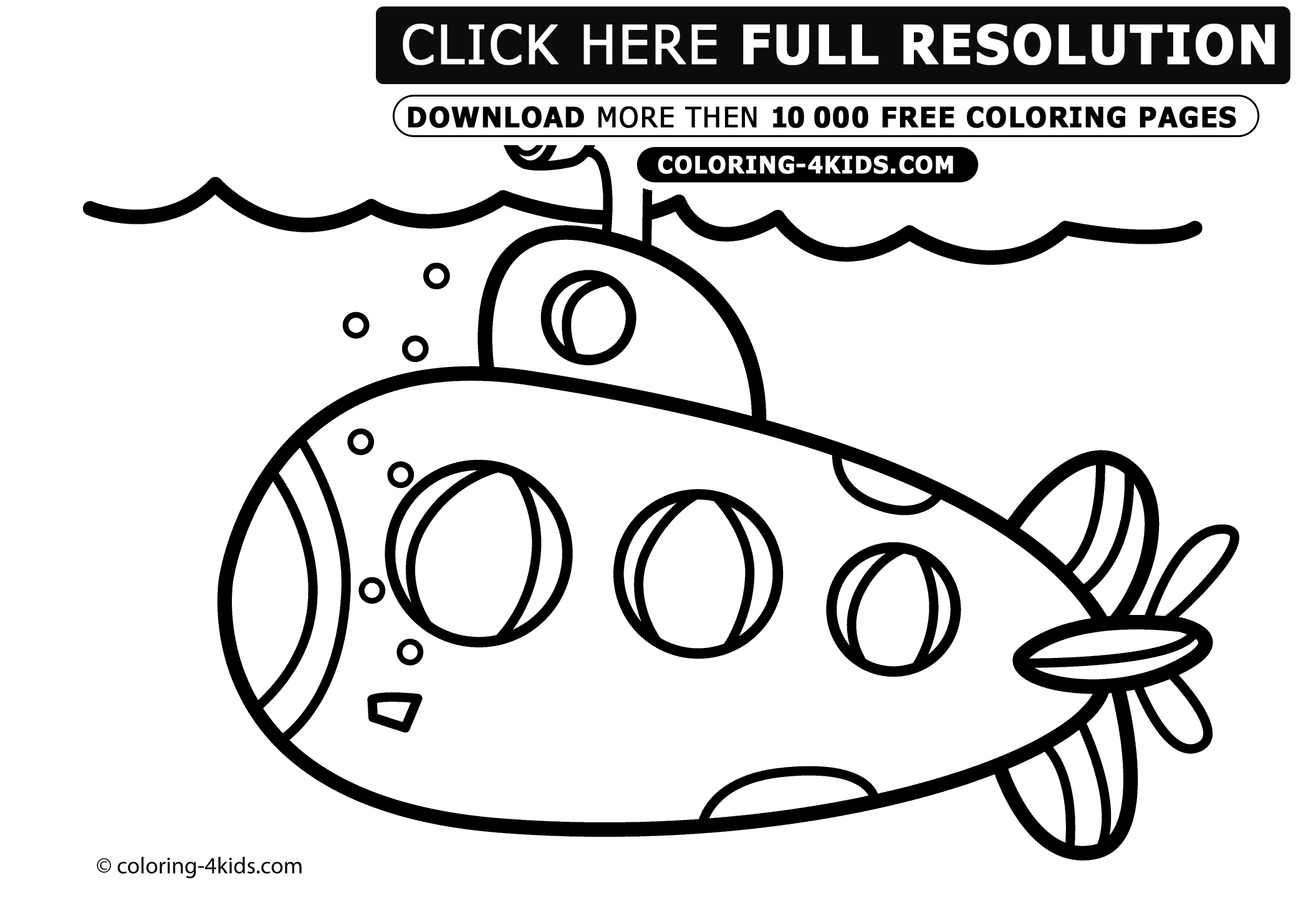 Submarine Coloring pages | kids coloring pages | Coloring pages for kids | #7