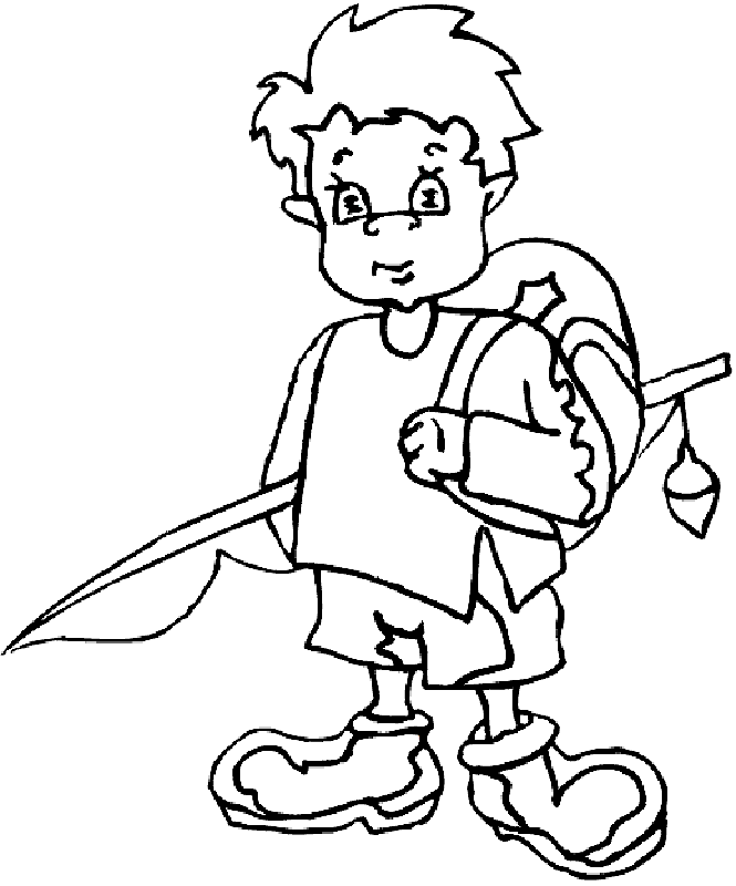 Young boy vacation Printable coloring pages for kids