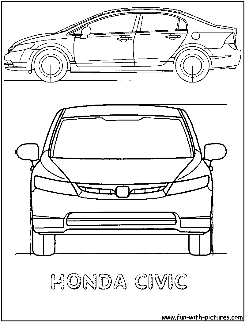  Honda Civic Family CARS Coloring Pages | Kids Coloring pages