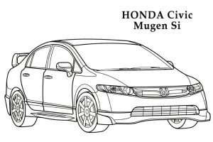 Honda Civic Mugen SI CARS Coloring Pages | Kids Coloring pages