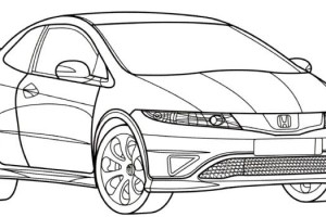 Honda Civic Type R CARS Coloring Pages | Kids Coloring pages