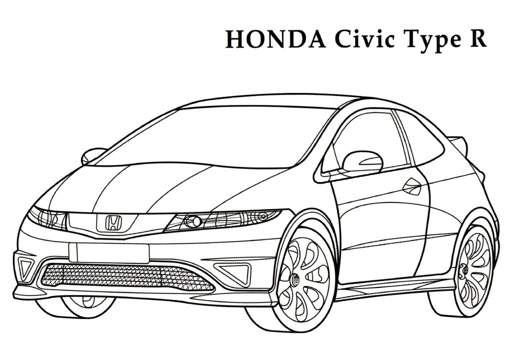  Honda Civic Type R CARS Coloring Pages | Kids Coloring pages