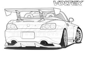 Honda Civic Voltex CARS Coloring Pages | Kids Coloring pages