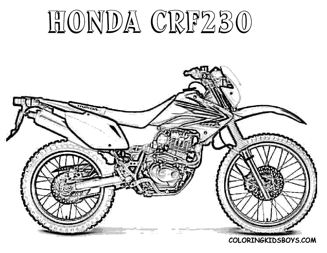 Honda CRF230 CARS Coloring Pages | Kids Coloring pages