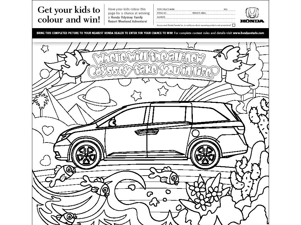  Honda Family CARS Coloring Pages | Kids Coloring pages