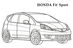 Honda Fit Sport CARS Coloring Pages | Kids Coloring pages