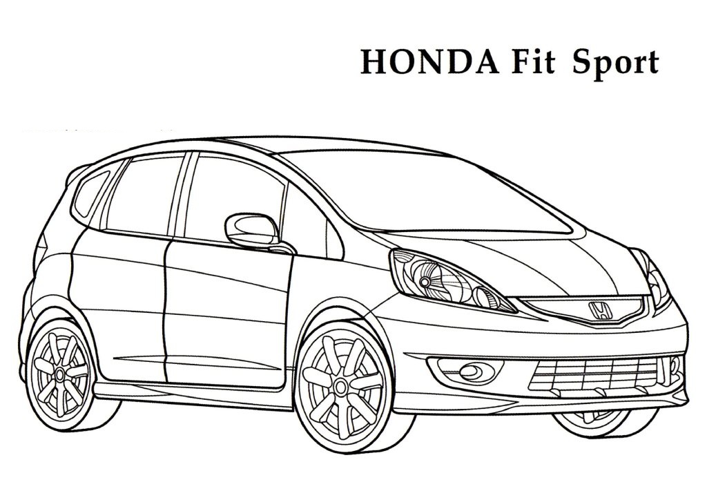  Honda Fit Sport CARS Coloring Pages | Kids Coloring pages