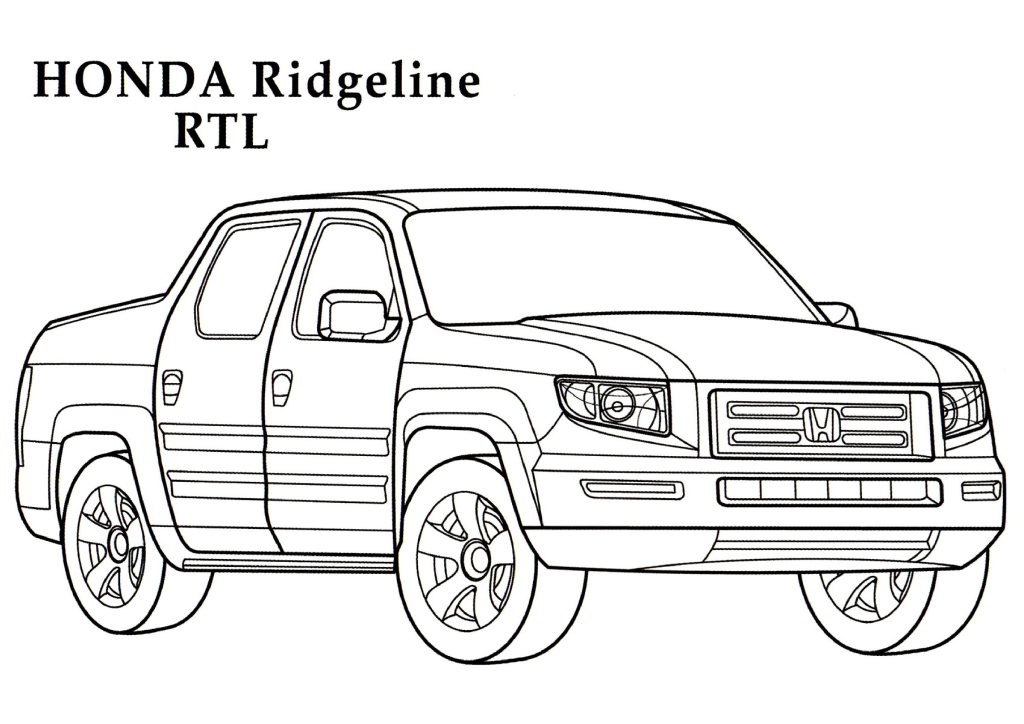Honda Ridgeline RTL CARS Coloring Pages | Kids Coloring pages