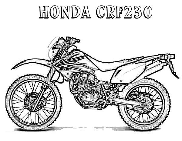  Motorcycle Honda CRF230 Coloring Pages | Kids Coloring pages