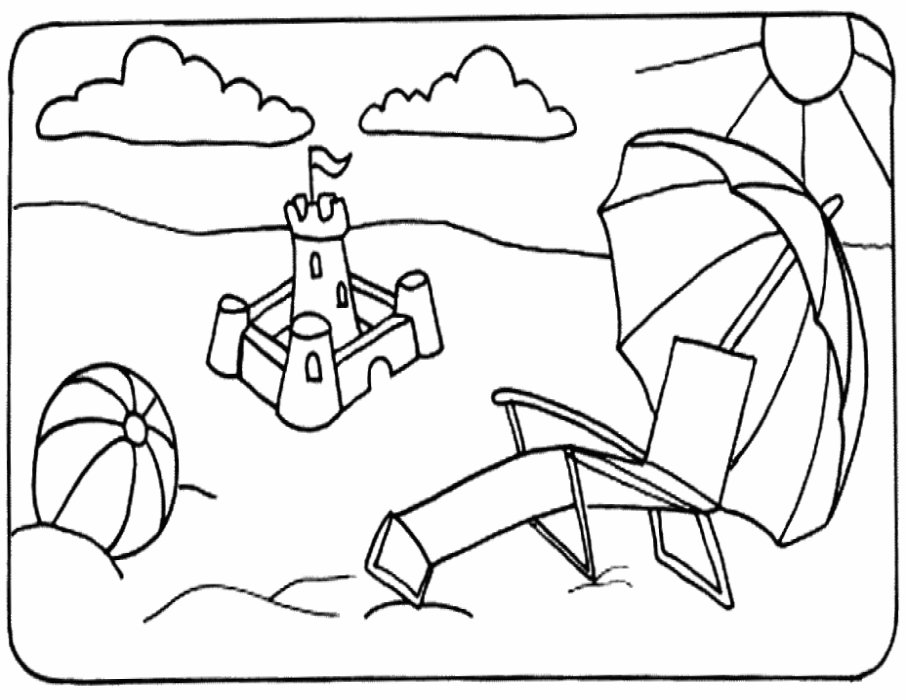  Beach Kids Coloring Pages