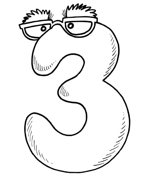  Mr number 3 Coloring pages for kids
