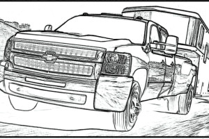 Chevy Silverado Truck Printable Coloring Pages for Kids