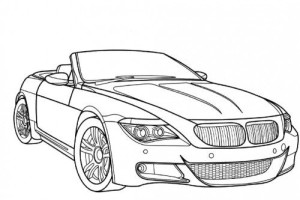 Convertible BMW Car Pictures to Color Printable Coloring Pages for Kids