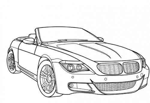BMW Convertible Car Pictures to Color Printable Coloring Pages for Kids
